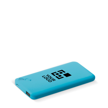 Rechthoekige draadloze powerbank met zuignappen in kleuren met jouw bedrukking