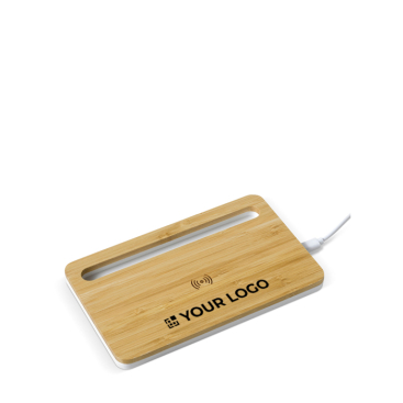 Draadloze bamboe oplader met telefoonstandaard 5W