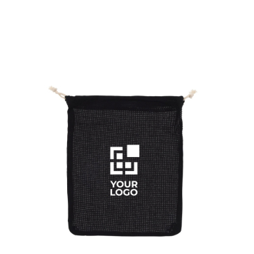 Herbruikbare katoenen tas voor fruit en groenten 25x30 cm met jouw logo bedrukken