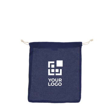 Herbruikbare katoenen tas voor fruit en groenten 25x30 cm met jouw logo bedrukken