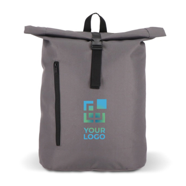 Rolltop RPET rugzak met klein voorvak met rits 20L