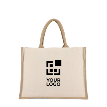 Katoenen tas met jute zijkanten en bodem 320 g/m²