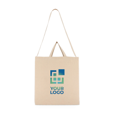 Katoenen tas OEKO-TEX in naturel kleur met dubbele hengsels 220 g/m²