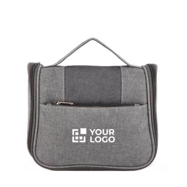 Toilettas van gerecycled plastic met binnenhaak en handvat