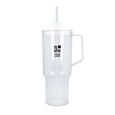 Thermobeker 1L met zijhandvat en rietje, lekvrije deksel