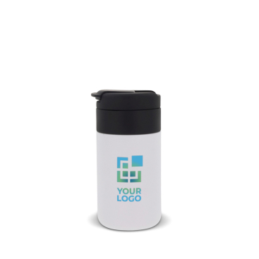Dubbelwandige thermosfles met opklapbare dop 250ml met jouw bedrukking