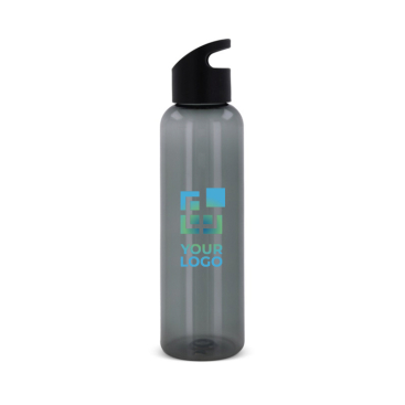 RPET fles in transparante kleuren met geometrisch handvat 600ml met jouw bedrukking