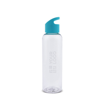 Transparante RPET fles met gekleurd geometrisch handvat 600ml met jouw bedrukking