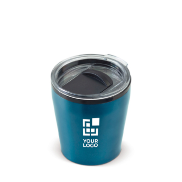Dubbelwandige RVS beker geschikt voor koffiemachines 180ml met jouw bedrukking