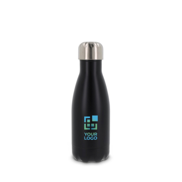 Dubbelwandige RVS fles met zilveren dop 260ml met jouw bedrukking
