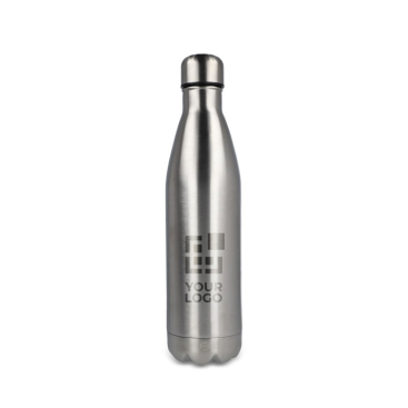 Fles van gerecycled roestvrij staal met zilveren dop 750 ml
