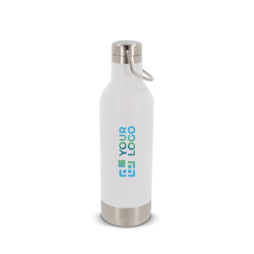 Lekvrije RVS fles met draaggreep 400ml met jouw bedrukking