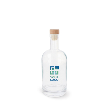 Duurzame glazen fles met FSC-deksel 500ml met jouw bedrukking