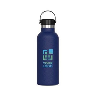 Lekvrije RVS fles met draaggreep 500ml met jouw bedrukking