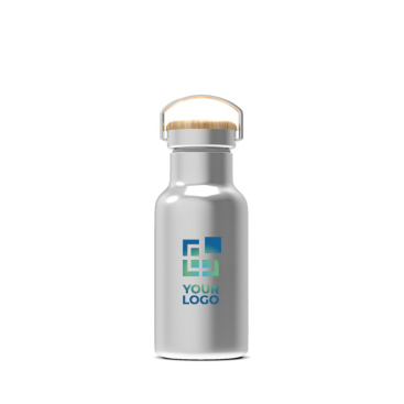 Dubbelwandige thermosfles met poedercoating en draaggreep 350ml met jouw bedrukking