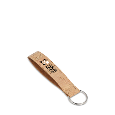 Polsband sleutelhanger van natuurlijk kurk om te personaliseren