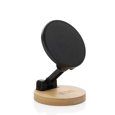 Magnetische telefoonhouder van gerecycled plastic en bamboe