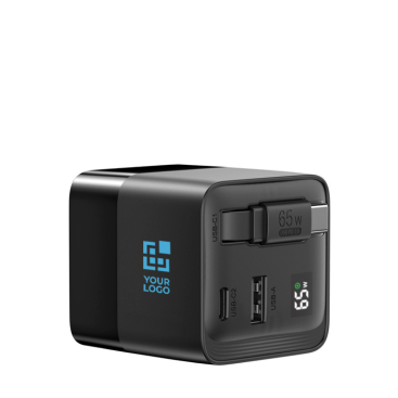 Snellader GaN eco met oprolbare kabel 80 cm 65 W