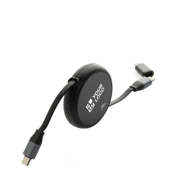 Uitschuifbare 2-in-1 laad- en datakabel van gerecycled aluminium 240W