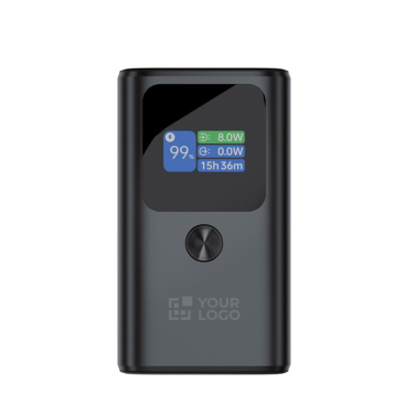 Aluminium powerbank met fast charging en HQ-display 10.000 mAh