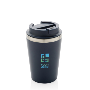 Ecologische dubbelwandige thermomok met lekvrije deksel 350ml