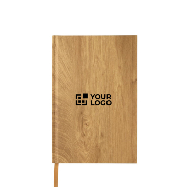 Notitieboekje met harde kaft in houtprint A5 gestreepte vellen