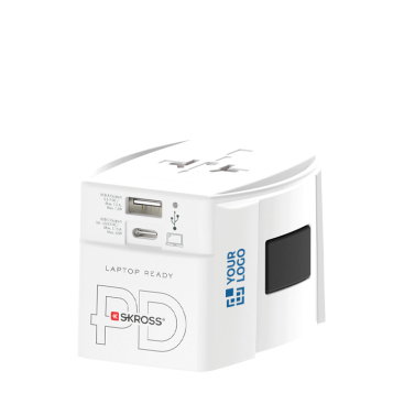 Wereldreisadapter met 2 poorten en meegeleverde kabel Skross