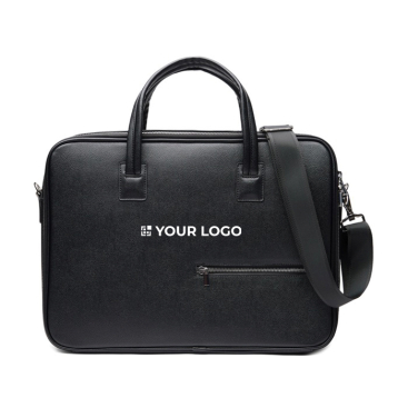 Aktetas gerecycled materiaal met sterke handvatten en schouderriem 15''