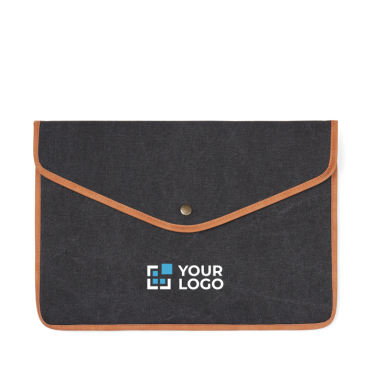 Laptophoes van gerecycled canvas met gekleurde randen 16 inch