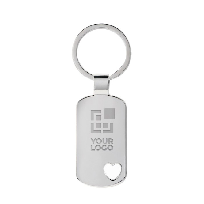 Sleutelhanger met hartje kleur matzilver