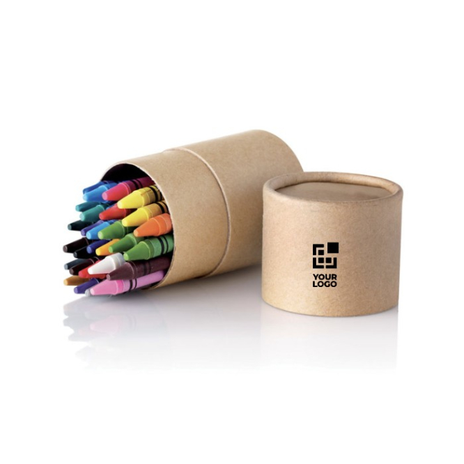 Doos met 30 vetkrijtjes als relatiegeschenk kleur beige derde weergave