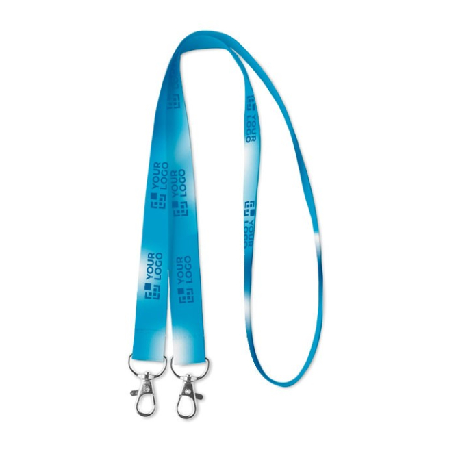 Keycords bedrukken gerecycled PET met twee haakjes en logo