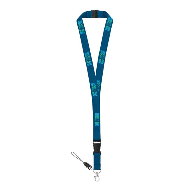 Keycords met logo en veiligheidssluiting (2 cm) weergave met jouw bedrukking