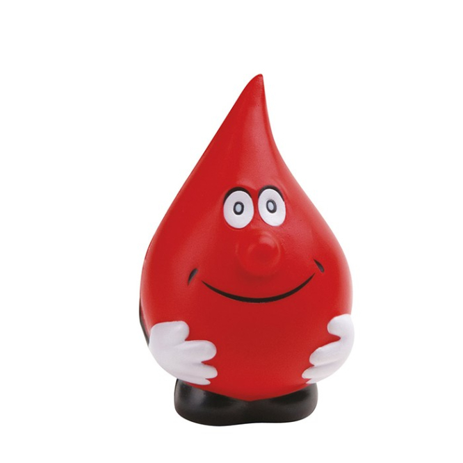 Bloeddruppel stressbal met logo