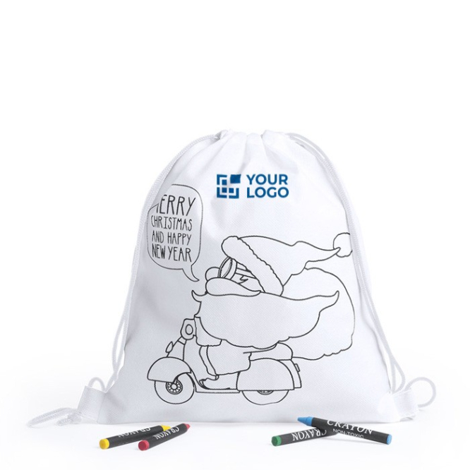Kinderrugzak met logo en kerst design kleur wit tweede weergave
