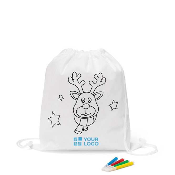 Non-woven rugzakje met logo (inkleurbaar)