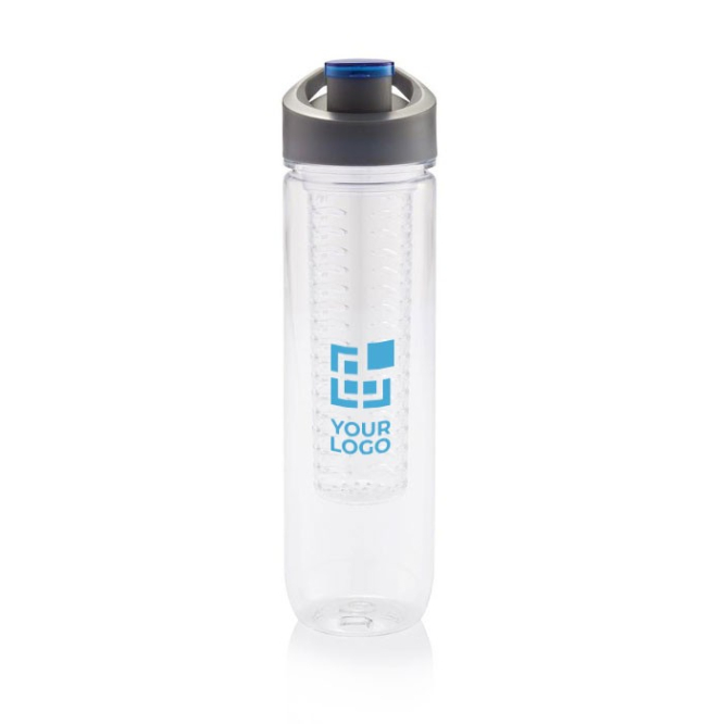 Bedrukte drinkfles met drinktuit en infuser weergave met jouw bedrukking