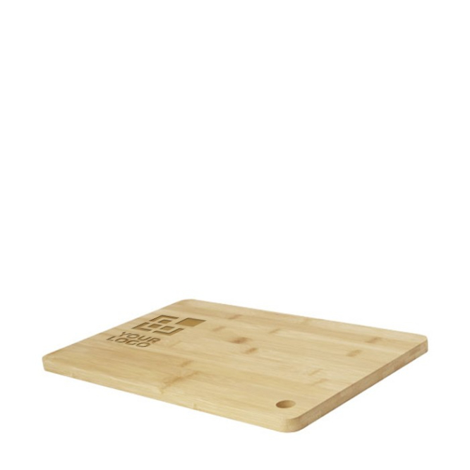 Duurzame bamboe snijplank met logo 