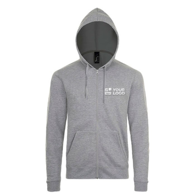 Rits sweater met logo bedrukken, 260 g/m2 weergave met jouw bedrukking