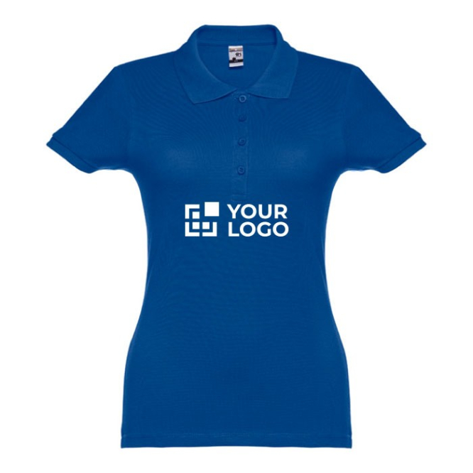 Katoenen dames poloshirt met logo, 195 g/m2 weergave met jouw bedrukking