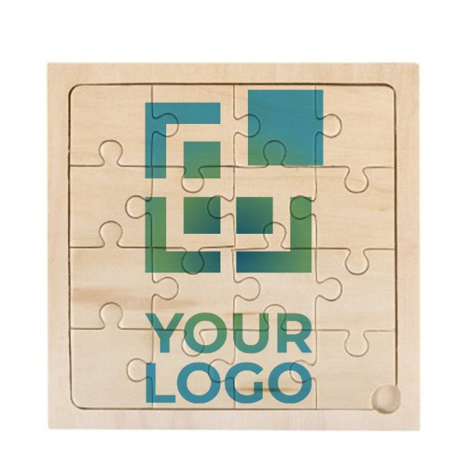 Houten bedrukte puzzels van 16 stukjes kleur hout