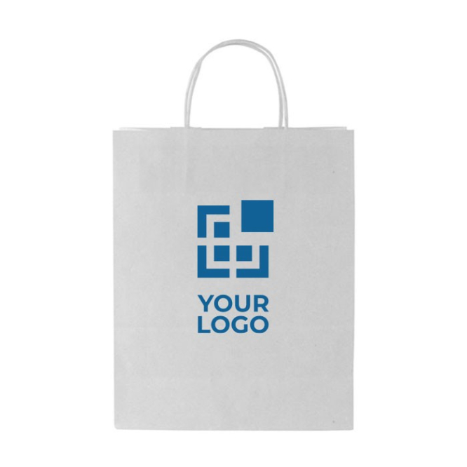 Witte papieren tas met logo weergave met jouw bedrukking