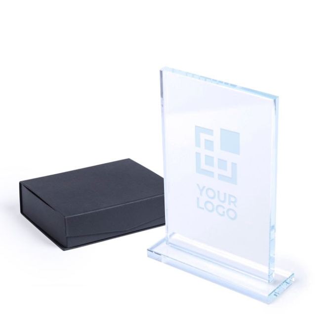 Rechthoekige glazen trofee
