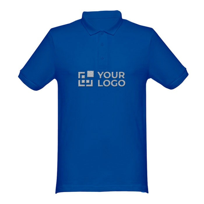 100% katoenen poloshirts 240 g/m2 weergave met jouw bedrukking