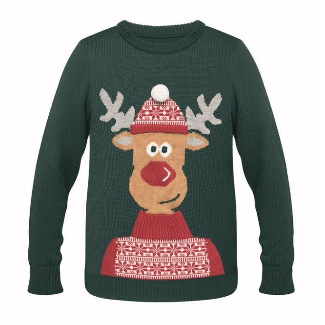 Grote trui met logo en kerstmotief