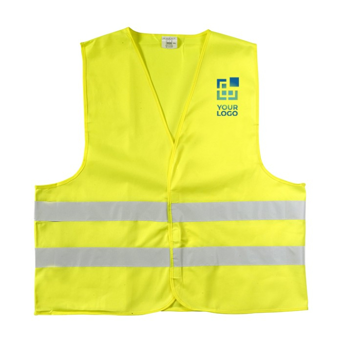 Polyester vest met hoge zichtbaarheid kleur geel eerste weergave