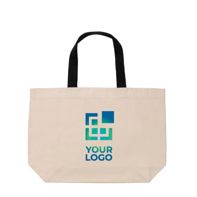 Groot formaat tas met logo van gerecycled canvas, 240 g/m2 weergave met jouw bedrukking