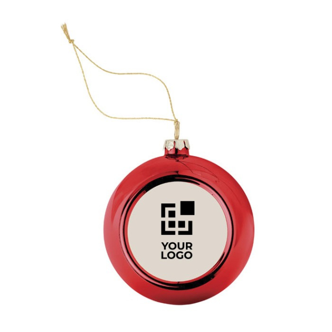 Glanzende kerstbal met plaatje voor full colour bedrukking Ø6cm