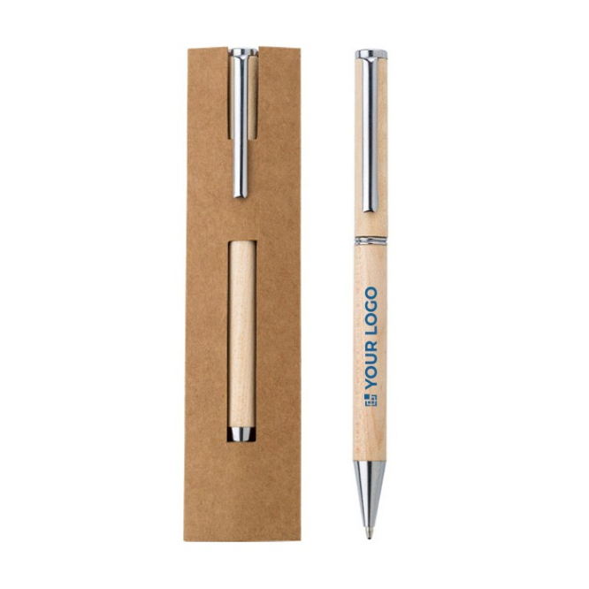Wengéhouten pen en blauwe inkt Dokumental®