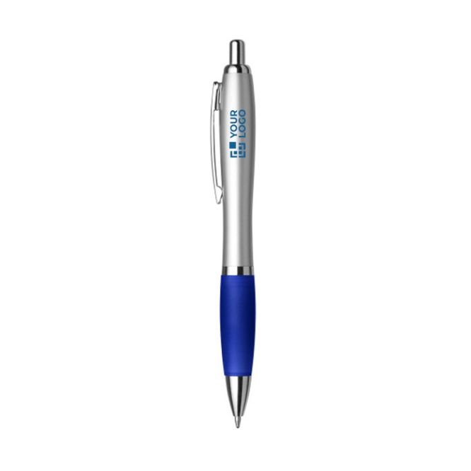 Gerecyclede ABS-pen met rubberen grip en blauwe inkt